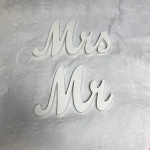 White Mr & Mrs Signs Lot of 2